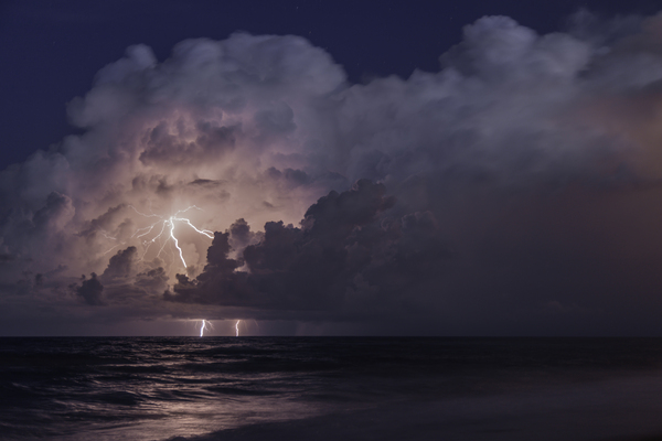 Lightning over the Atlantic by C R Fine Arts by Branded Exposure LLC