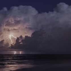 Lightning over the Atlantic