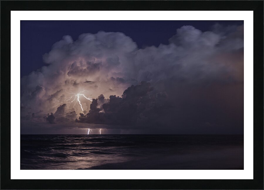 Lightning over the Atlantic Picture Frame print