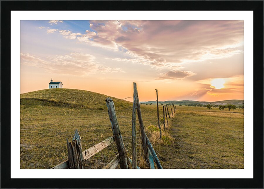 Reservation Church at Sunset Picture Frame print
